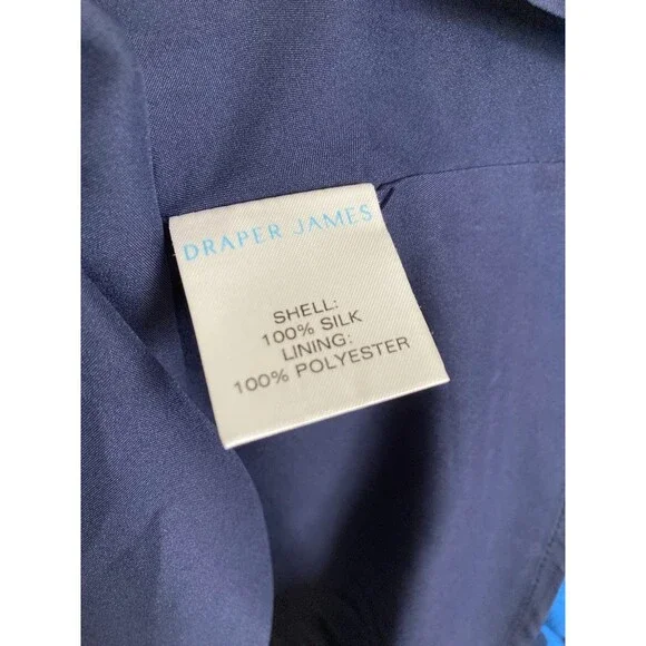 NEW Draper James Silk Midi Dress 12  Mixed Print Floral Blue - Picture 6 of 13